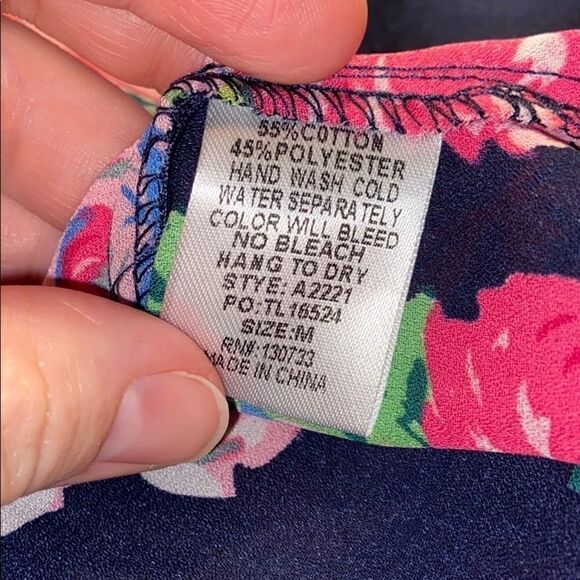 NEW In Bloom Navy & Pink Floral Lace Dress Medium - Picture 8 of 8